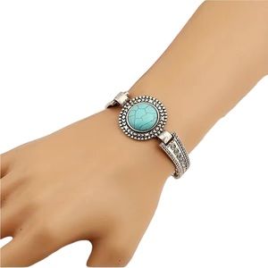 Vintage Silver and Turquoise Stone Bracelet